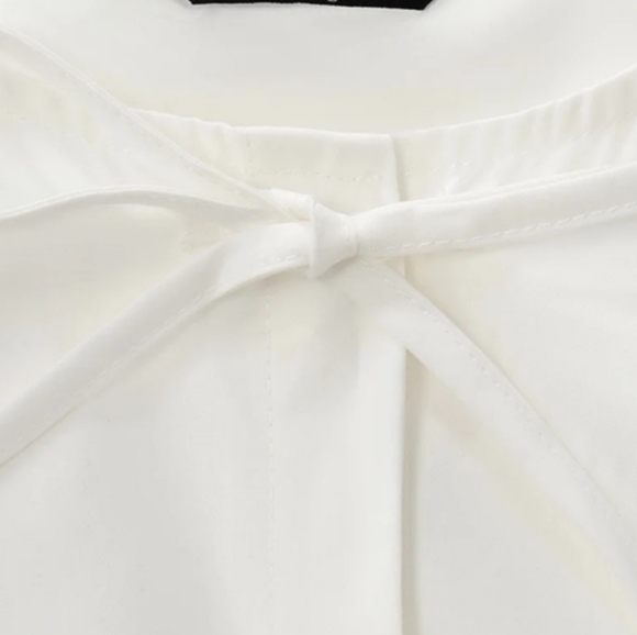 Pretty Garden White Babydoll Puff Sleeves‎ Dress w Pockets Size M NWT - Picture 10 of 12